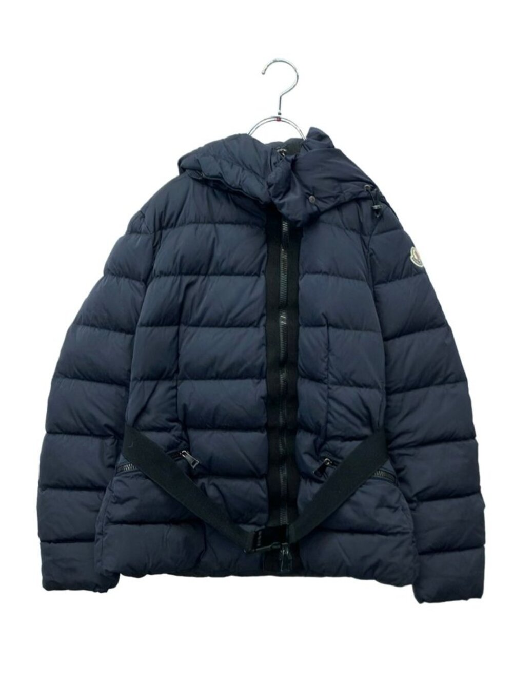 Moncler Down Jacket with Hood Double Zip Belt with Buckle Lavaud 0